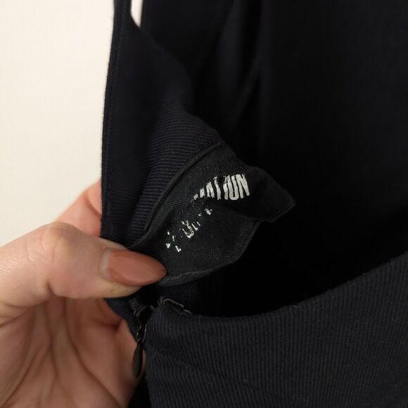 Reformation black twill Anderson square neck low scoop back cropped jumpsuit - Picture 4 of 7